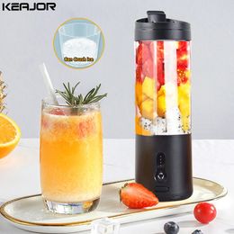 Portable Blender Mini Electric Fruit Juicer Mixer USB Rechargeable Smoothie Orange Fresh Juice Bottle 240522