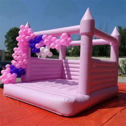 Wholesale 4x4m Pink Air Jumping Inflatable Wedding Bouncer Jumper Castle White Bounce House For Bridal Party Event Celebration