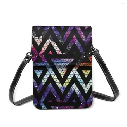 Shoulder Bags Galaxy Triangles And Geometric Shapes Cell Phone Purse Smartphone Wallet Leather Strap Handbag Women Bag