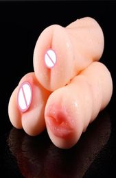 Silicone Real Pussy Artificial Vagina Oral Vaginal Anal sexy Male Masturbator Mouth Masturbation Cup Toys for Men4068200