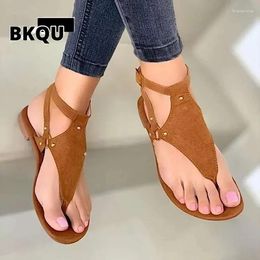Casual Shoes Women Sandals 2024 Summer Outdoor Beach Flip-flop Solid Fashion Gladiator Flats Ladies