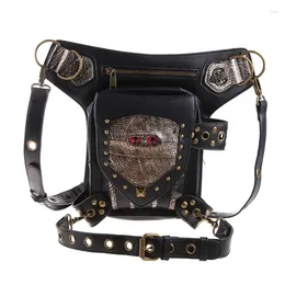 Waist Bags Steampunk Bag Fanny Pack Gothic Leather Shoulder Crossbody Messenger Thigh Leg Hip Holster Purse For Women