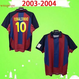 #10 Ronaldinho 2003 2004 Retro soccer jerseys home classic vintage football shirt #19 Xavi Deco Gudjohnsen 03 04 Camiseta de futbol S-2XL
