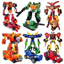 Transformation toys Robots Korea Cartoon Deformed Car Robot Hello Carbot Action Figures King Oizer Armour Force New Transforming Toys Childrens Model Gifts Y240523