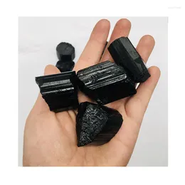 Decorative Figurines Natural Gemstone Crystals Healing Black Tourmaline Stone For Christmas Decorations