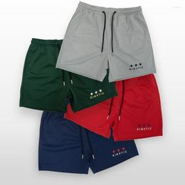 Men's Pants Summer Thin Sports Shorts Embroidered Quick-drying Breathable Beach Four-color Drawstring Straight Mesh Pants.