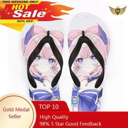 Slippers Anime Kawaii Home Slipper For Girl Genshin Impact Women Indoor Comfort Flip Flops Manga Flat Slide Sandals