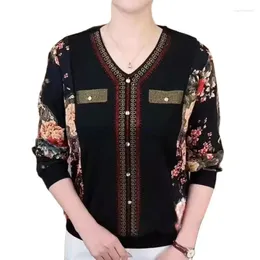 Women's T Shirts 2024 Autumn Western-style T-shirts Are Fashionable And Versatile Mom Wears Thin Long-sleeved Tops Slim Bottoming