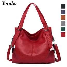 Shoulder Bags Yonder Fashion Large Tote Bag Female Handbags Women's Genuine Leather China Ladies Hand For Women 2024 Black Red