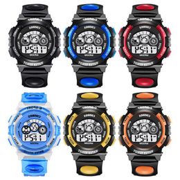 Childrens Multi Electronic Functional Student Rainbow Youth Sports Watch Mechanical Alarm Clock Waterproof Rsxob