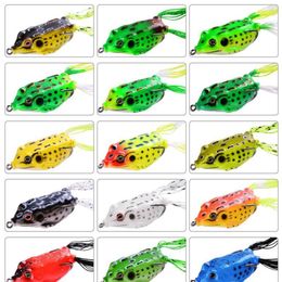 15pcslot Frog Soft Fishing Lures Double Hooks 6g 13g 15g Top Water Ray Frog Artificial Minnow Crank Soft Bait Fishin qylIwu1859837