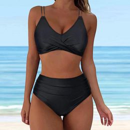 Women's Swimwear Women High Waisted Bikini Sexy Push Up Two Piece Swimsuits Vintage Swimsuit Retro Womens 1 Plus Size