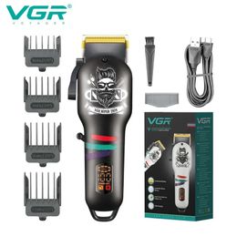 VGR Hair Clipper Electric Cutting Machine Professional Barber Cordless Trimmer Digital Display for Men V699 240517