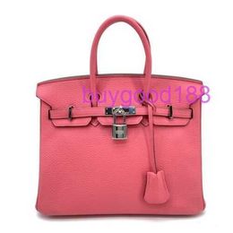 10A Biridkkin Designer Delicate Luxury Women's Social Travel Durable and Good Looking Handbag Shoulder Bag 25 Bag Tote Togo Rose Lipstick Pink Silver Metal Fittings