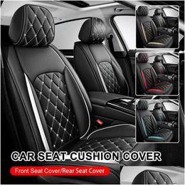 Car Seat Covers Ers Er Pu Leather Protective Front And Rear Cushion All Season Suitable For Sedans Suvs Truck Drop Delivery Automobile Otpy8