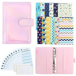 Gift Wrap PU Leather Budget Planning Manager System Binder Cash Envelopes For Billing Notepads A