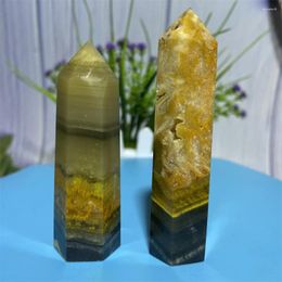 Decorative Figurines Jasper Tower Natural Crystal Quartz Wand Mineral Specimen Rare Gem Chakra For Healing Home Decoration Gift