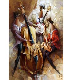 Musical Jazz oil painting abstract hand painted lady artwork paintings for living room wall decor1310495