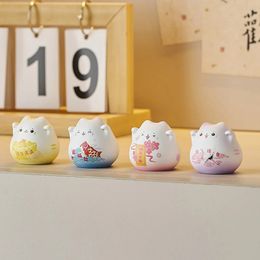 Cute Maneki Neko Home Decoration Lucky Cat Ornaments Ceramic Crafts Fortune Animal Statues Room Decor Desk Accessories Gifts 240523