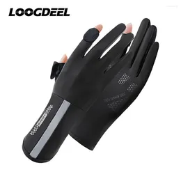 Cycling Gloves Ice Silk Sun Protection Women Breathable Skin-friendly Non-slip Touch Screen Running Outdoor Sports