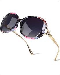 Sunglasses LVIOE Trendy Polarised For Women Oversized Jackie O Style With Golden Metal Temples UV Protection LS8842