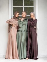 Ethnic Clothing Abayas For Women Islamic Muslim Palestine Satin Abaya Dubai Kaftan Dress Kebaya Robe Caftan Marocain Femme Vestidos