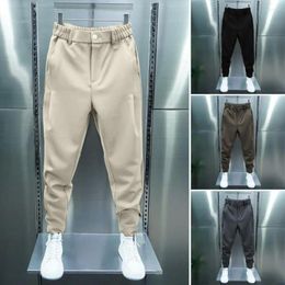 Men's Pants Button Long Casual Tennis Sports Style With Elastic Waist Fastener Tape Cuffs Luxury For Autumn/winter