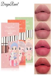 Dragon Ranee Makeup Matte Lip gloss Set Waterproof Long Lasting Sexy Lipgloss Professional Velvet Liquid Lipstick 4pcsset5381879