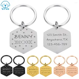 Dog Tag Free Engraving Pet ID Tags Keychain Collar Accessories Decoration Collars Stainless Steel Customised