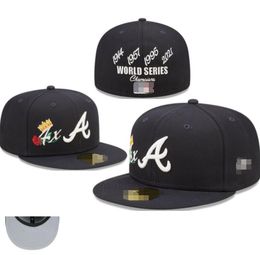 Summer Baseball Braves caps bone Men Brand Sports casual hiphop Outdoor Full Closed Fitted Hats Word Series Champions 9FIFTY sun hat embroidery cap a4