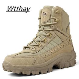 Outdoor Shoes Sandals Mens Combat Boots Outdoor Nonslip Tactical Boots Hiking Desert Ankle Hunting Shoes Men Boots Botines Zapatos YQ240301