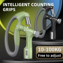 Smart Counting Hand Grip 10-100KG Adjustment Exercise Power Strengthening Pliers Spring Finger Pinch Wrist Expander Training 1PC 240508