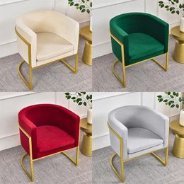 Chair Covers Soft Velvet Club Sofa Cover Stretch Bath Tub Armchair Solid Color Single Slipcover Bar Counter With Seat