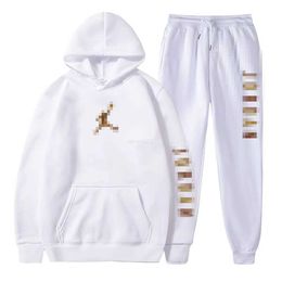 Men's Tracksuits Mens Hooded Sweatshirt and Pants Tracksuit Set Casual Pullover Hoodie Suit Breathable and Comfortable for Sports Workout Running Gym Homezh9i