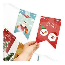 Christmas Decorations Merry Banner Decoration Home Hanging Paper Garland Santa Claus Navidad Natal Xmas Gift 2024 New Year Party Decor Dhlm2