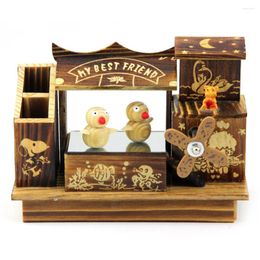 Decorative Figurines 17 X 75cm Wooden Dancing Birds Music Box Children's Educational Toys Manual Crafts Ornaments For Kids Children Wood