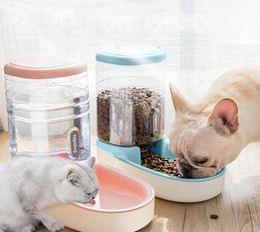 Dogs Automatic Pet Feeder Cat Drinker Dog Bowl Water Feeding Combination Food Storage Bucket size 4321278682026