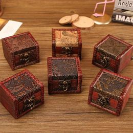 Jewellery Pouches Chinese Style Vintage Wooden Box With Lock Trinket Packing For Ring Brooch Bracelets Earrings Ear Studs Storage