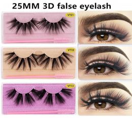 25mm Soft Fluffy 3D Faux Mink Lashes Dramatic Long Wispies False Eyelashes Lash Extension Natural Volume Beauty Eye Makeup4340289