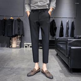 Men's Suits Solid Colour Casual Suit Pants Summer Thin Trousers And Fashionable Cropped 5830