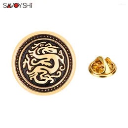 Brooches SAVOYSHI Vintage Pattern Mens Coats Lapel Pin Gold Plated Metal Brooch Fine Gift For Womens Hats Bags Dress Accessories