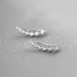 Stud Earrings Anti Allergy Silver Plated Shiny Zircon Women's Jewelry Pendant Bride Wedding Engagement