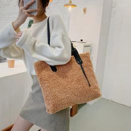 Bag Berber Fleece Fabric Women Shoulder Bags Large Capacity Casual Tote Plush Cloth Designer Handbag Cute Shopping For Girls