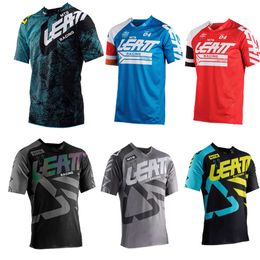 Af5f Men's T-shirts Mtb Leatt Jersey Motorcycle Mountain Bike Downhill Short Sleeve Bicycle Locomotive Shirt Cross Country Mx