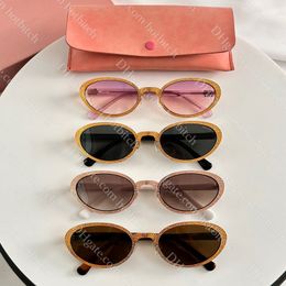 Luxury Womens Sunglasses Designer Classic Letter Sun Glasses Retro Oval Polarised Sunglasses Women Gold Framed Sunglasses With Box