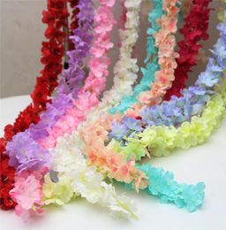 Artificial Wisteria Flower Vine 33CM Silk Wisteria Garland Rattan Silk Hanging Flower for Home Garden Ceremony Wedding Arch Floral7667633