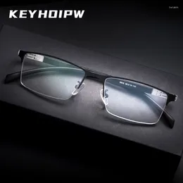 Sunglasses Frames KEYHOIRW Business Metal Half Frame Anti Blue Light Glasses Men 's Prescription Eyeglasses Optical Lenses Myopia