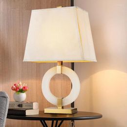 Table Lamps Modern Chinese American Jade Lamp Round Personality Fashion Designer Model Room Living Bedroom