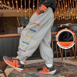 Children's Plush Sports Cool Hygienic Spring And Autumn New Casual Pants Trend For Older Children 12 Years L2405