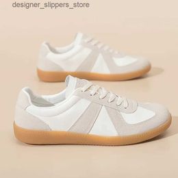 Casual Shoes Womens Sports Shoes 2024 New Genuine Leather Womens Moral Training Shoes Leisure Spring Flat Shoes Womens Q240523